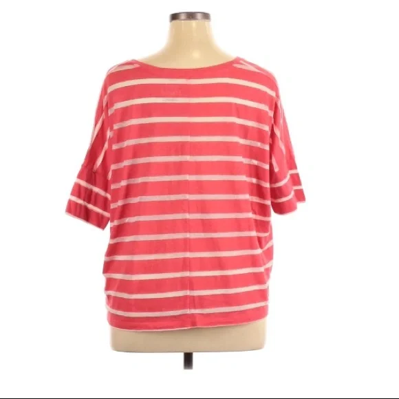 Mudd | Oversized Stripped Orange White Top Oversized Soft Comfortable - Picture 2 of 7